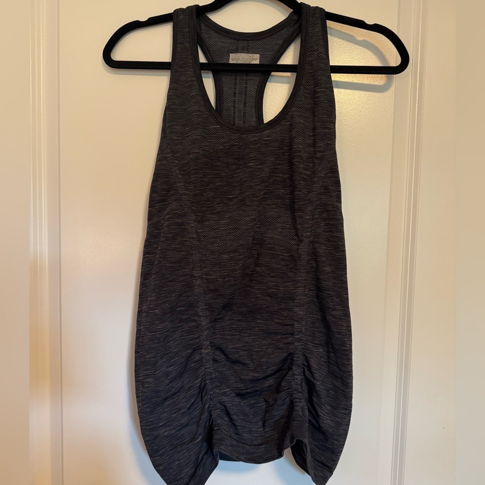 Athleta Gray Ruched Tank Top